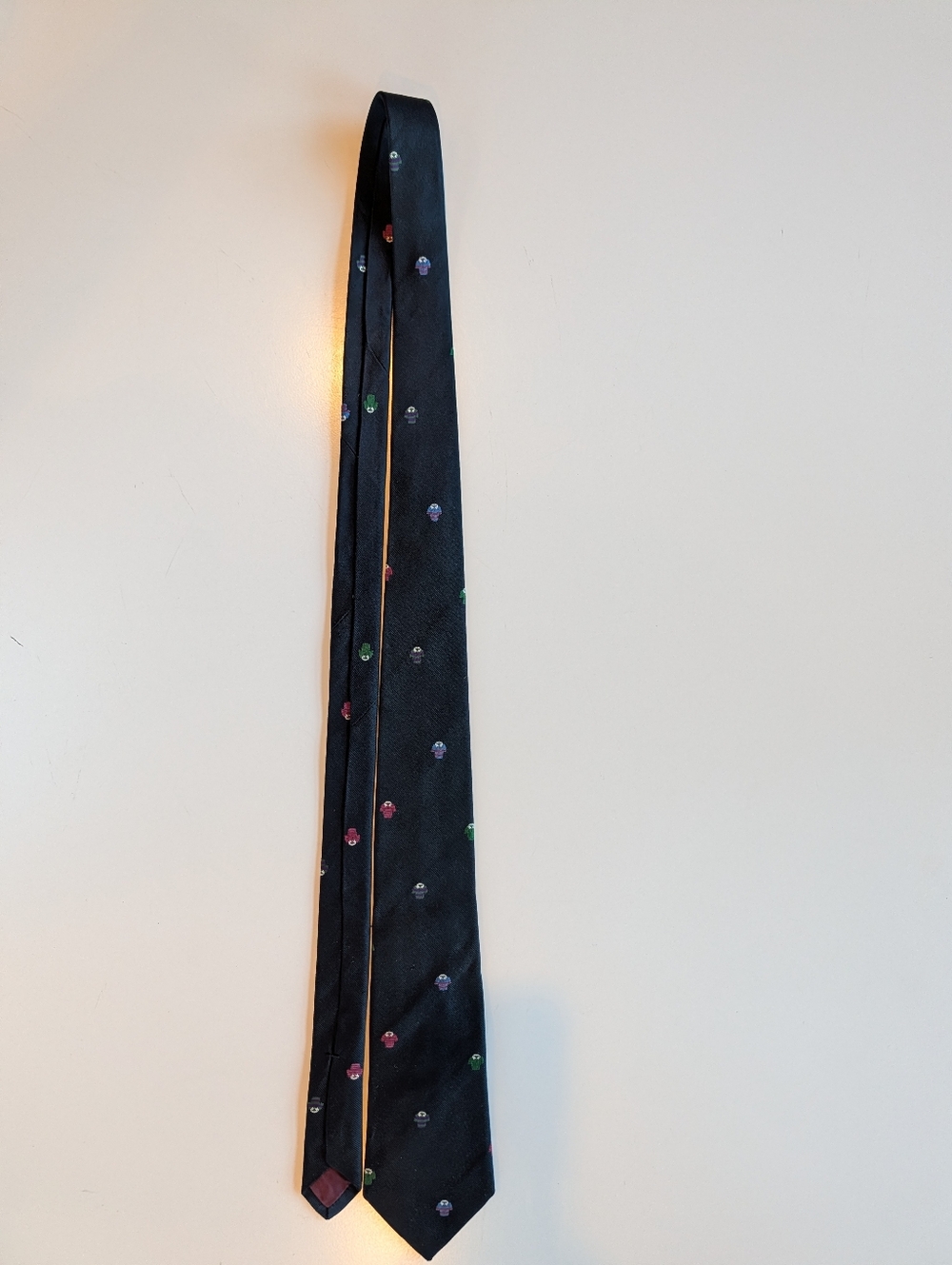 Rugby Print Vintage Novelty Tie Made In USA With Organzine Silk By Lands End